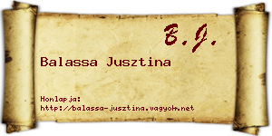 Balassa Jusztina névjegykártya